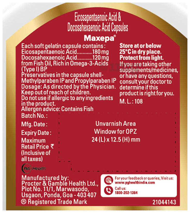 Maxepa EPA &amp; DHA Soft Gelatin Capsule
