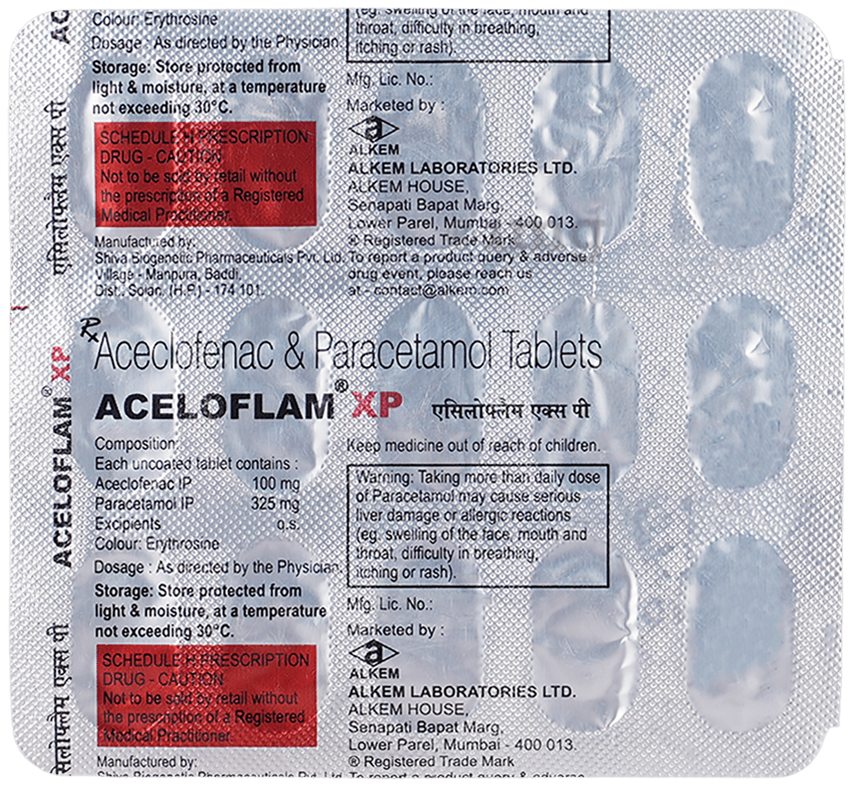 Aceloflam XP 100 mg/325 mg Tablet