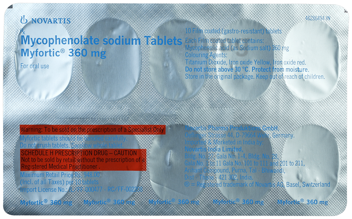 Myfortic 360mg Tablet