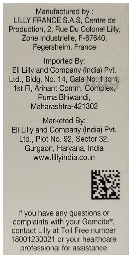 Gemcite 200mg Injection