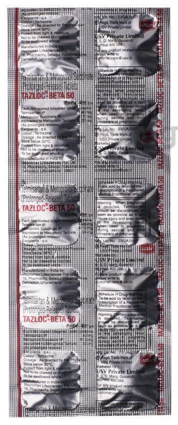 Tazloc-Beta 50 Tablet PR
