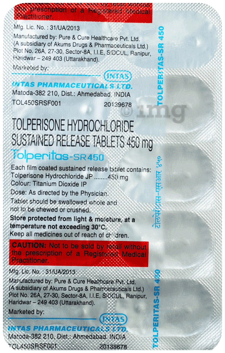 Tolperitas-SR 450 Tablet