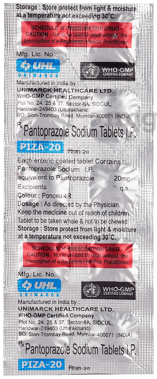 Piza 20mg Tablet