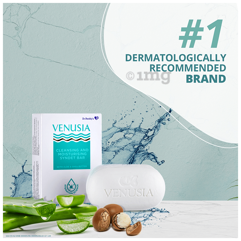 Venusia Cleansing &amp; Moisturising Bathing Bar with Shea &amp; Aloe Butter | Promotes Hydrated &amp; Supple Skin