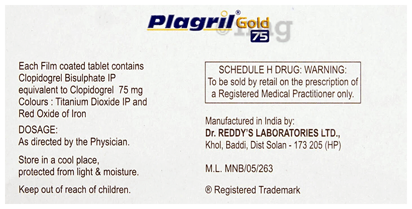 Plagril Gold 75 Tablet