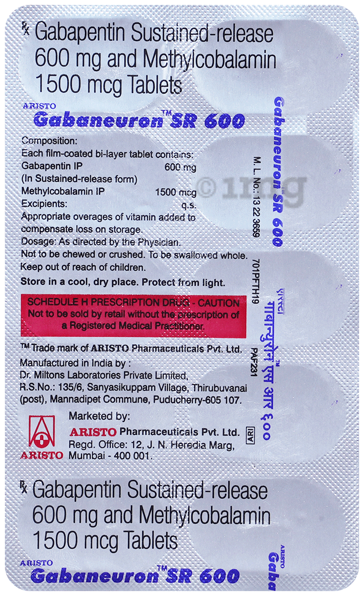 Gabaneuron SR 600 Tablet
