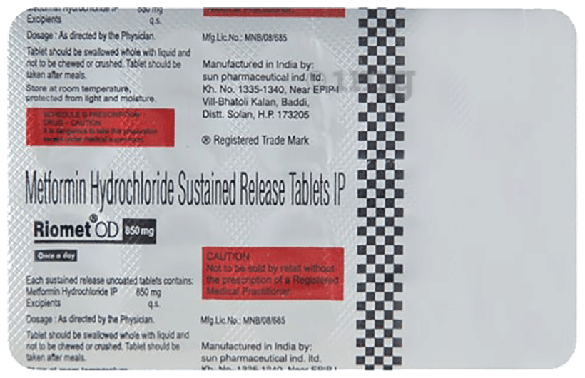 Riomet OD 850mg Tablet SR