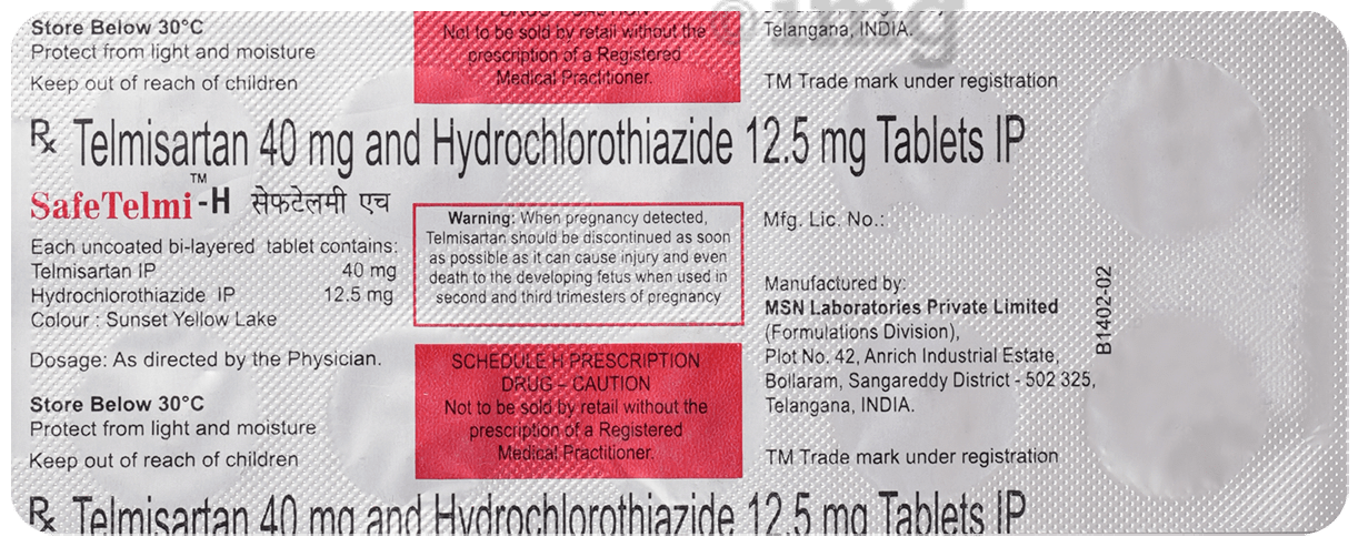 Safetelmi H 40mg/12.5mg Tablet