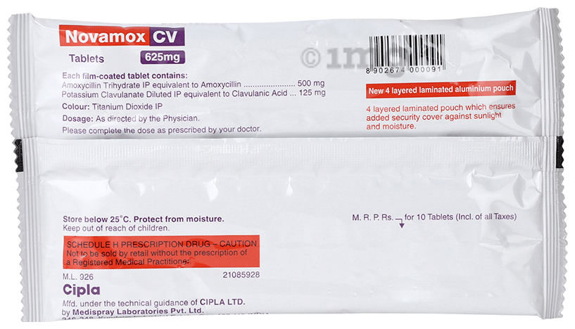 Novamox CV 625mg Tablet
