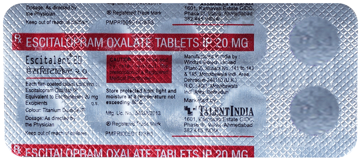 Escitalent 20 Tablet