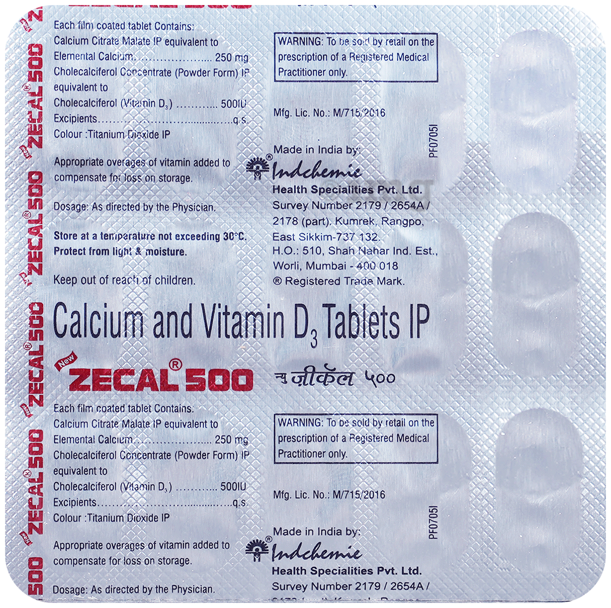 New Zecal 500 Tablet