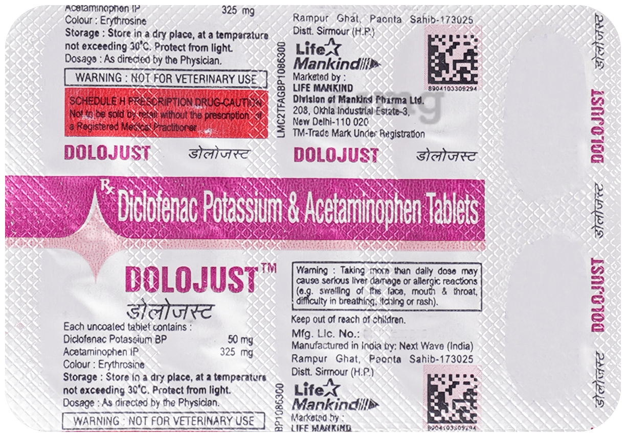 Dolojust 50mg/325mg Tablet