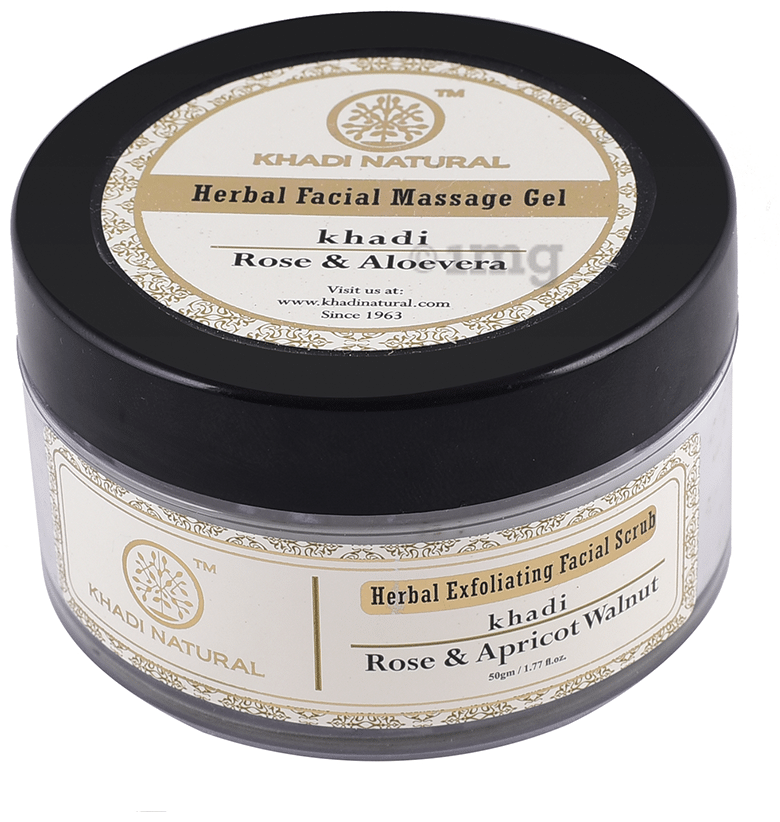 Khadi Naturals Rose, Apricot &amp; Walnut Herbal Exfoliating Facial Scrub