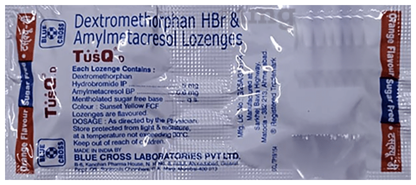 Tusq-D Cough Lozenges Orange Sugar Free