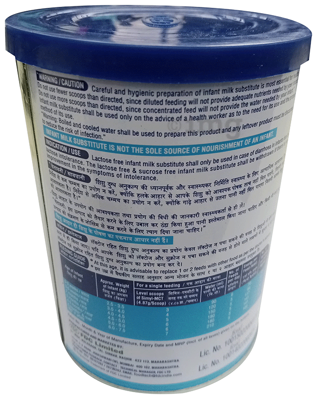 Simyl-MCT Spray Dried | For Lactose &amp; Sucrose Intolerant Babies | Powder