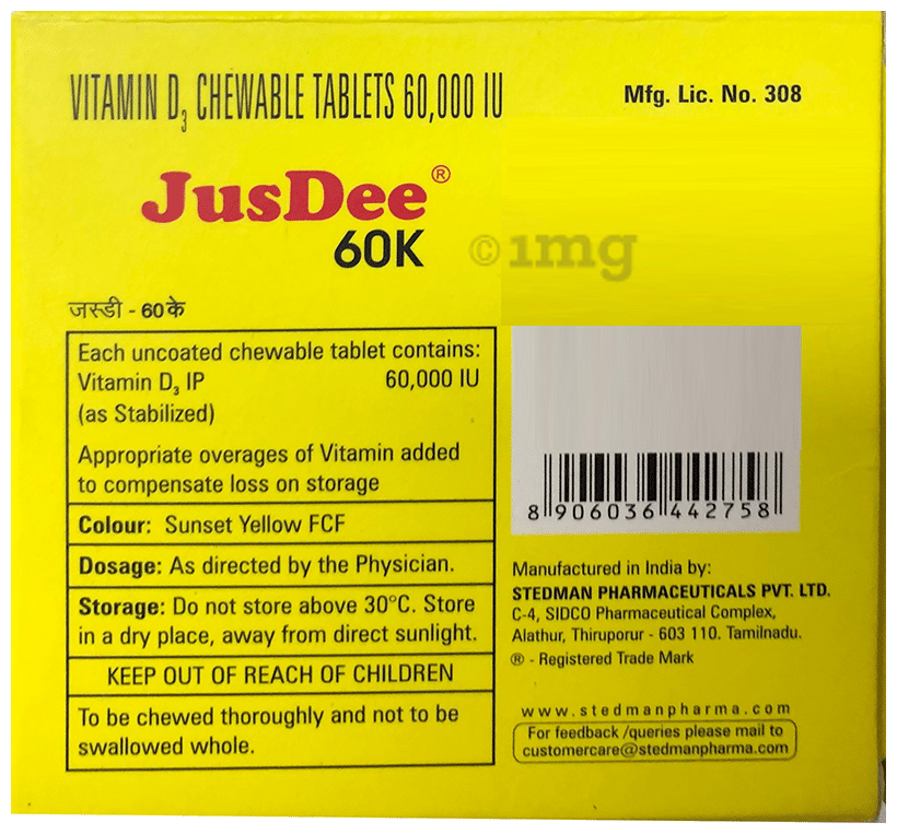 Jusdee 60K Chewable Tablet