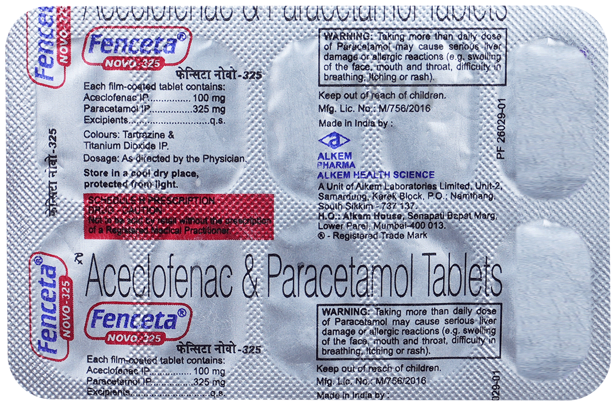 Fenceta Novo 100mg/325mg Tablet