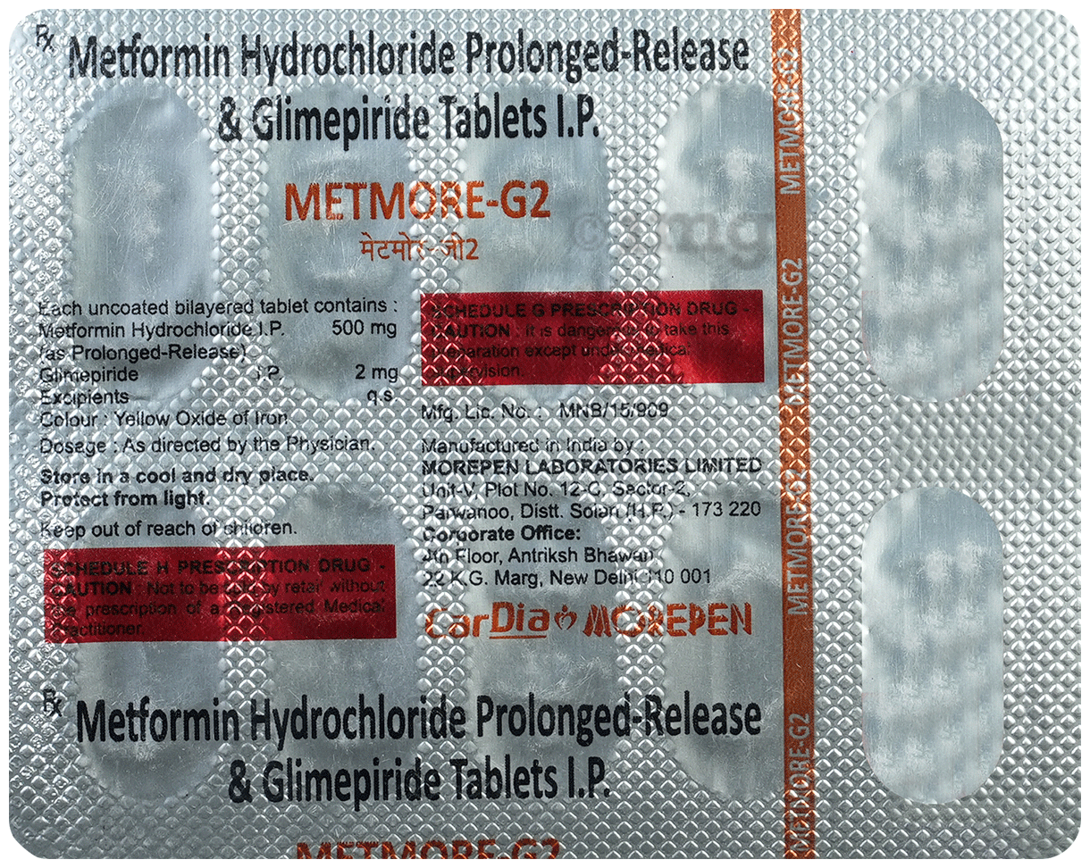 Metmore G 2 mg/500 mg Tablet
