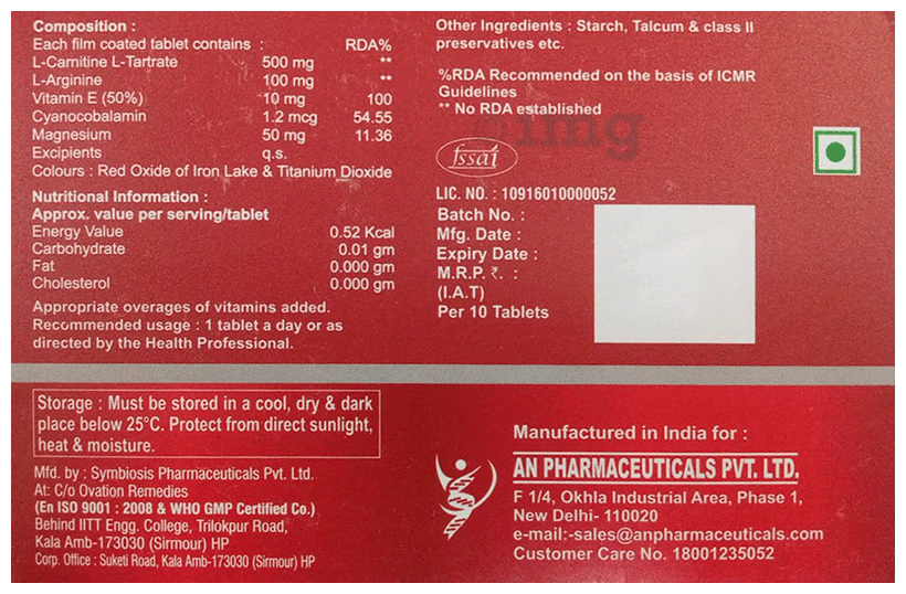 Maxnuron-LC Tablet with L-Carnitine, L-Arginine, Vitamin E &amp; Methylcobalamin