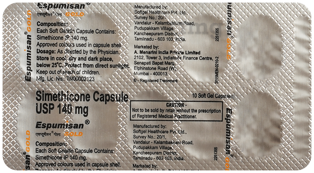Espumisan Gold Simethicone Capsule for Flatulence