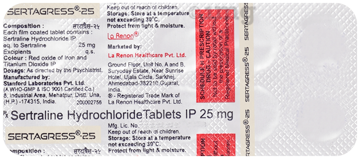 Sertagress 25mg Tablet