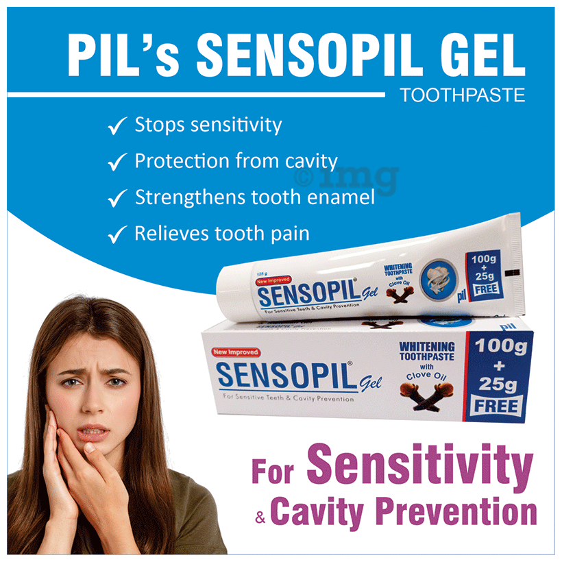 PIL Sensopil Dental Gel - Whitening Toothpaste For Sensitive Teeth &amp; Cavity Prevention