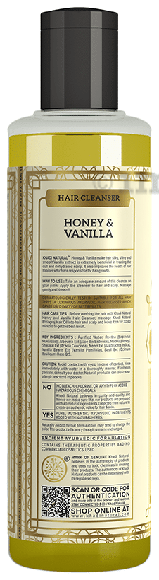 Khadi Naturals Ayurvedic Honey &amp; Vanilla Hair  Cleanser