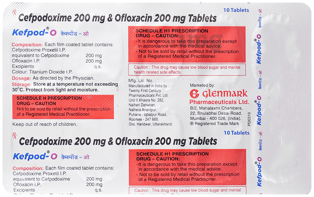Kefpod O 200 mg/200 mg Tablet