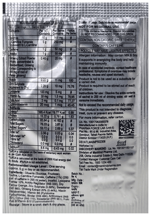 Health OK Powder with Multivitamin, Amino Acid, Ginseng &amp; Zinc