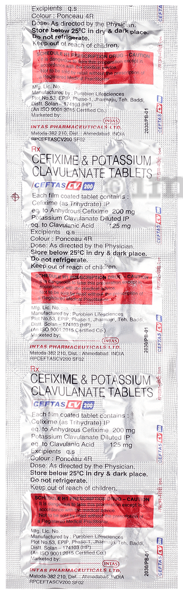Ceftas CV 200 mg/125 mg Tablet