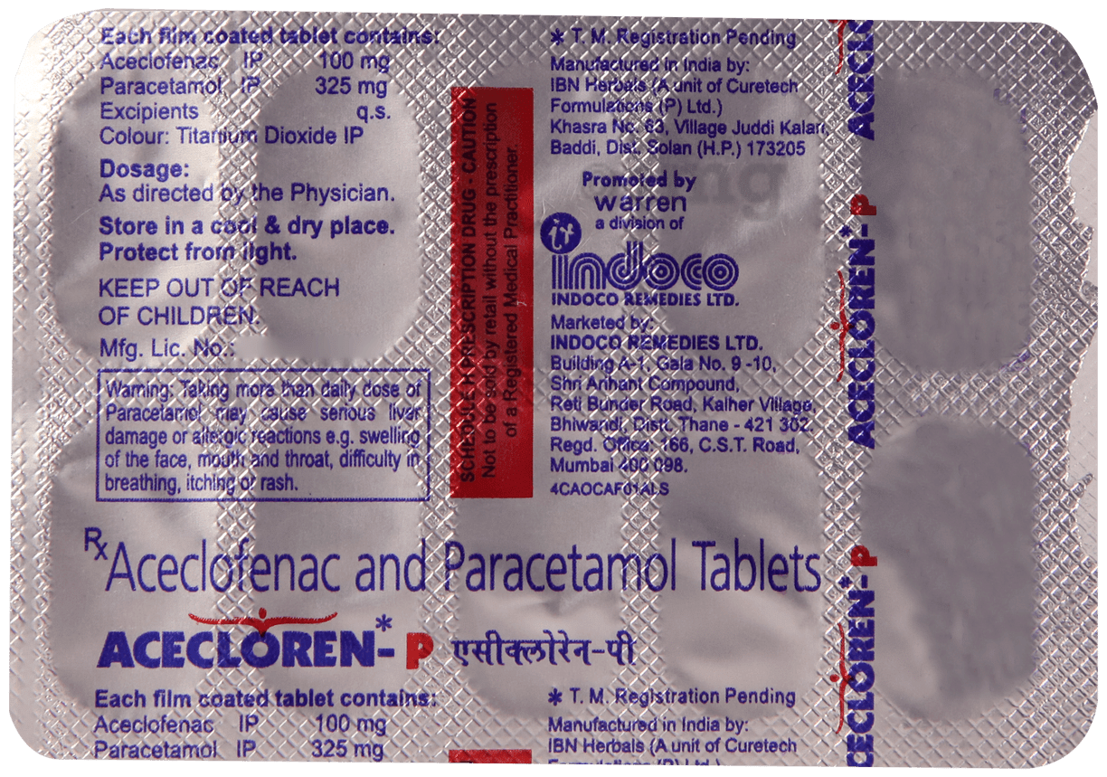 Acecloren P  Tablet 100mg/325mg