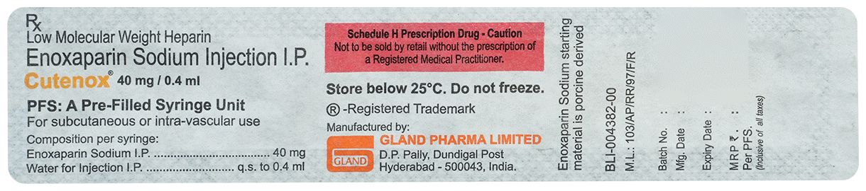 Cutenox 40mg Injection