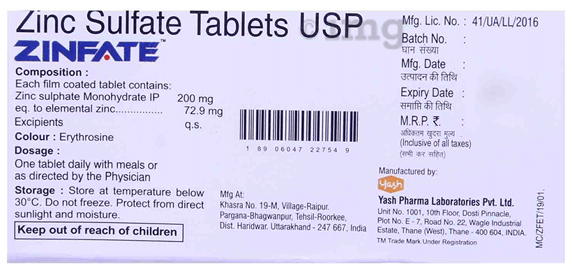 Zinfate Tablet