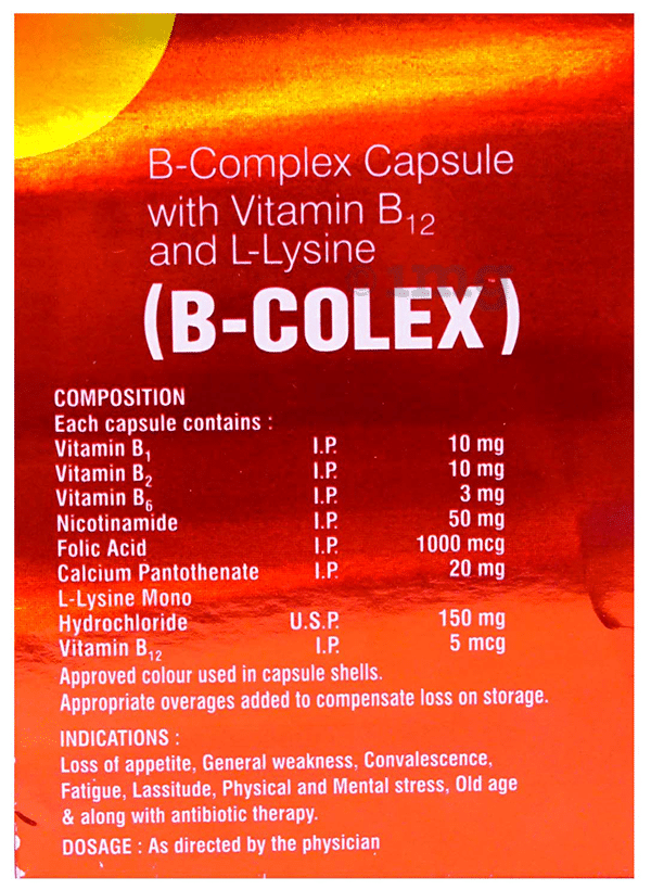 B Colex Capsule for Nutritional Deficiency