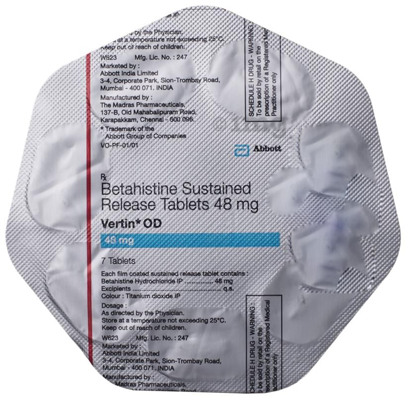 Vertin OD 48mg Tablet SR