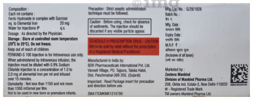 Ferikind-S 100 Injection