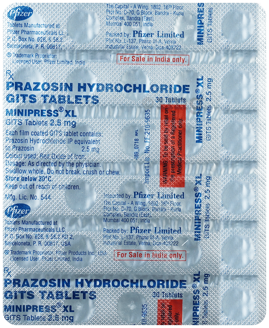 Minipress XL 2.5mg Tablet