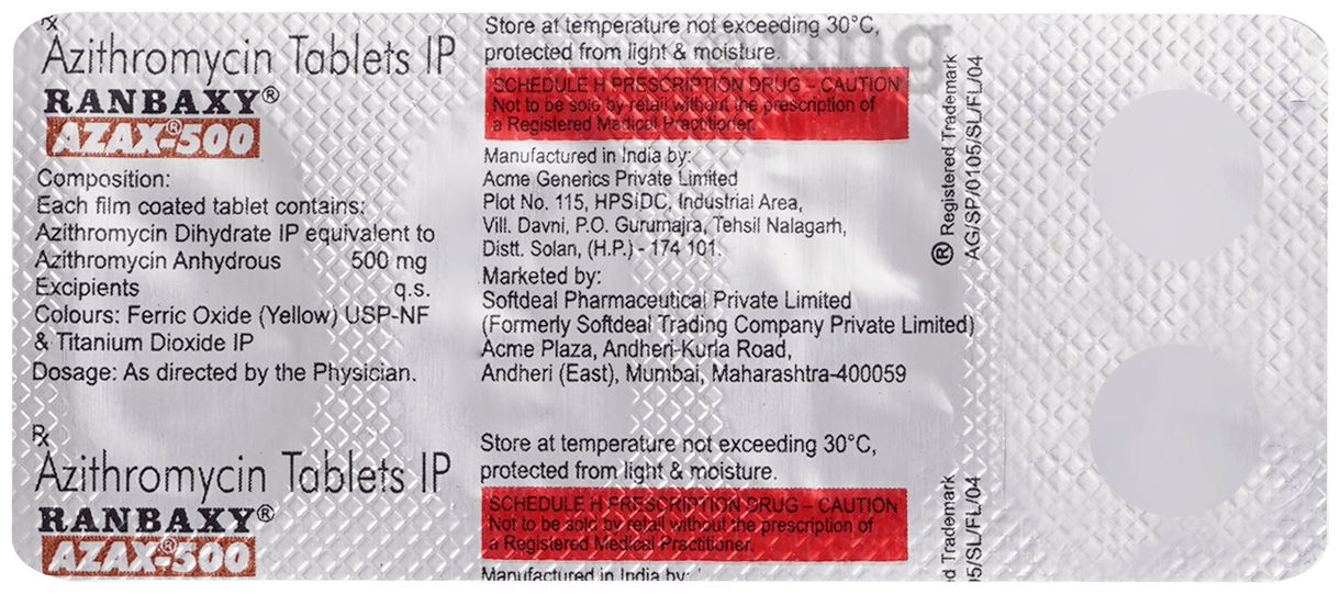 Azax 500 Tablet