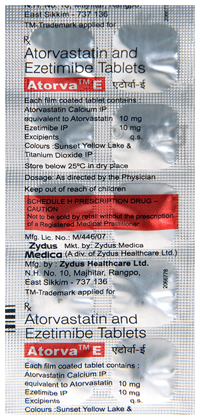 Atorva E 10mg/10mg Tablet