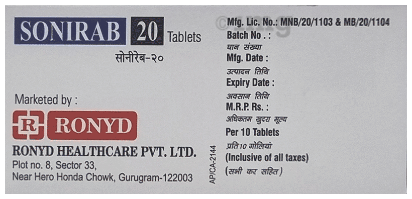 Sonirab 20 Tablet