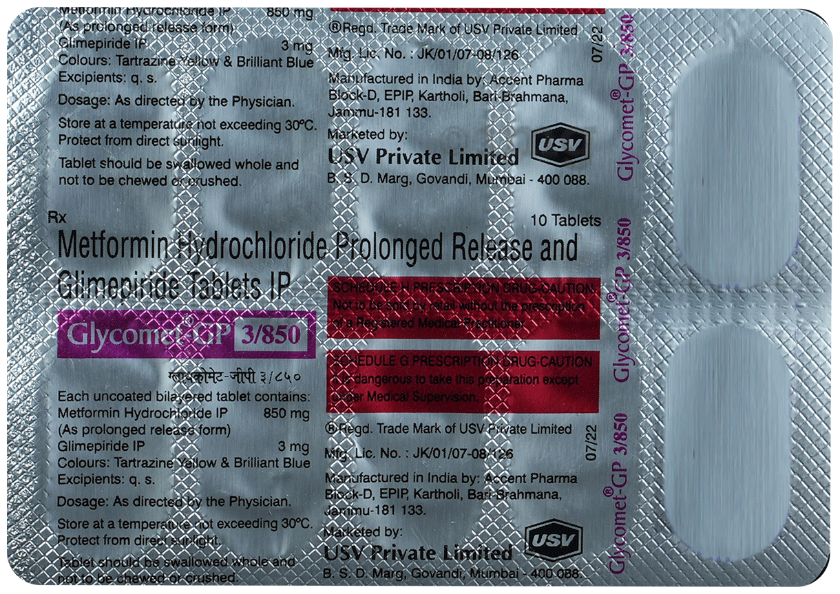 Glycomet-GP 3/850 Tablet PR