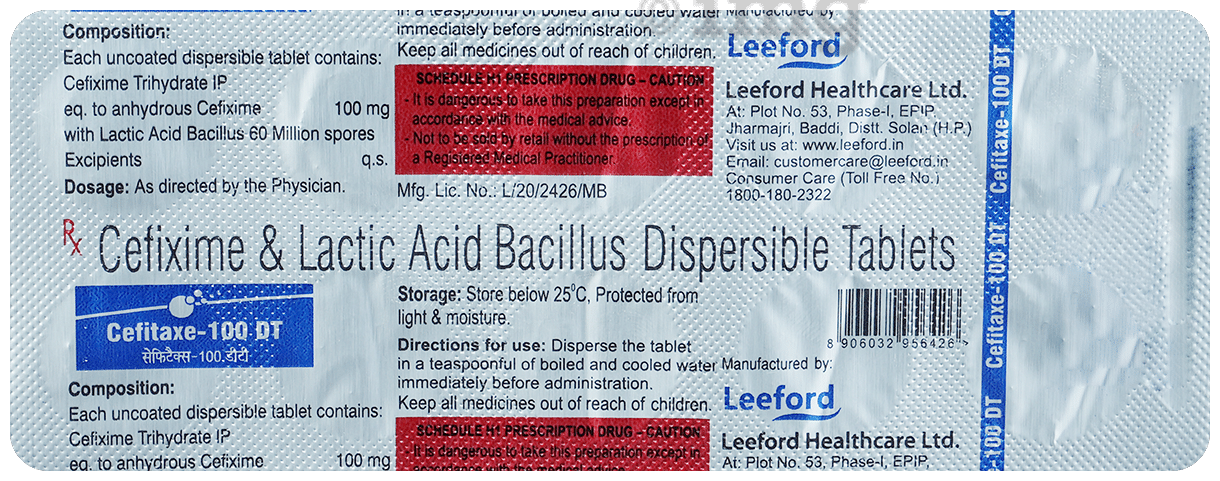 Cefitaxe 100 DT Tablet