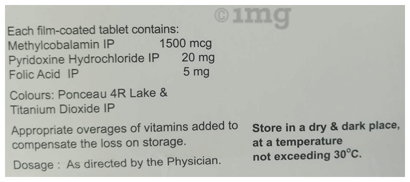 Folfit Tablet with Mecobalamin, Folic Acid &amp; Pyridoxine Hydrochloride