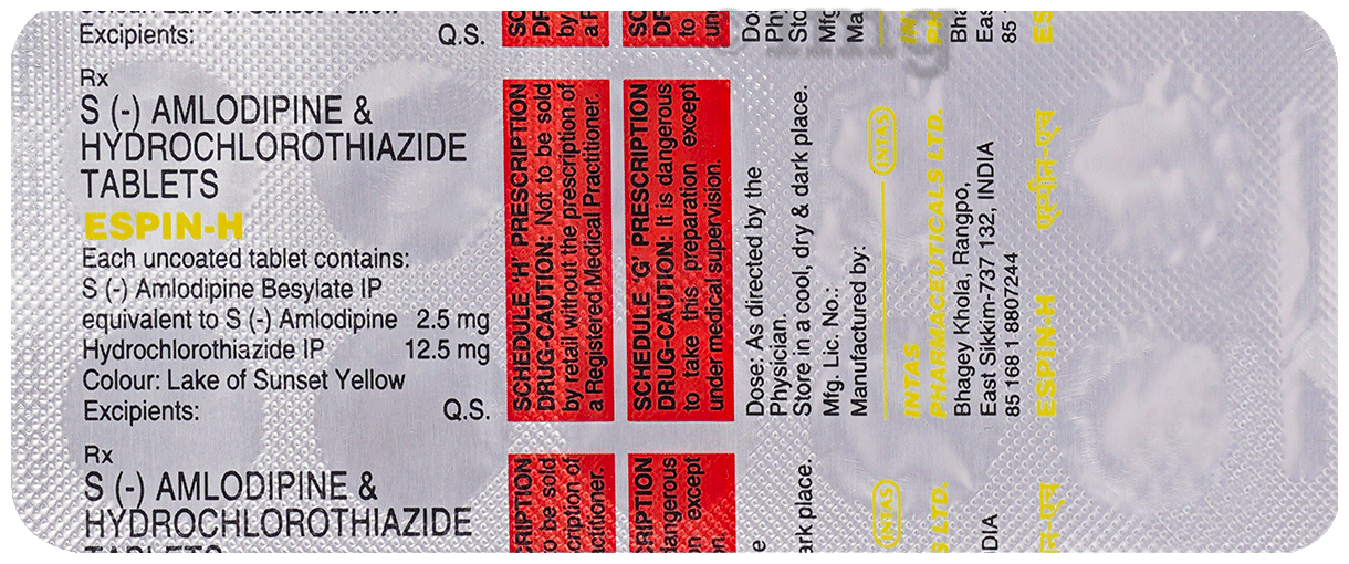 Espin H 2.5 mg/12.5 mg Tablet