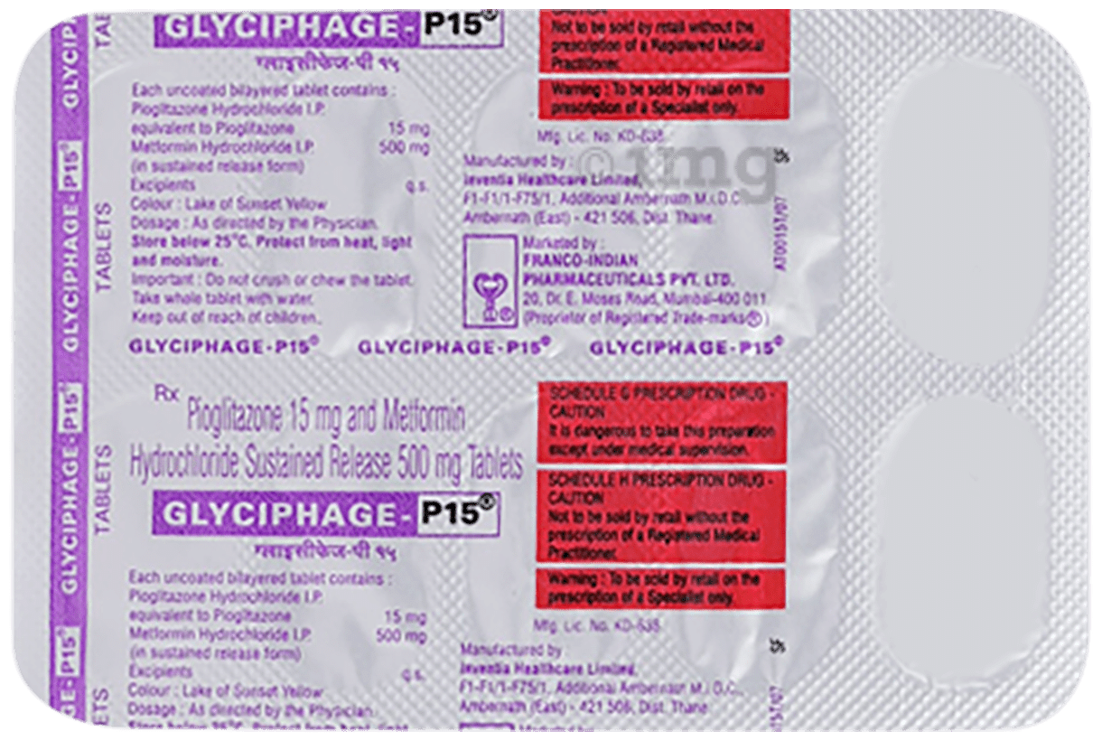 Glyciphage P 15 mg/500 mg Tablet SR