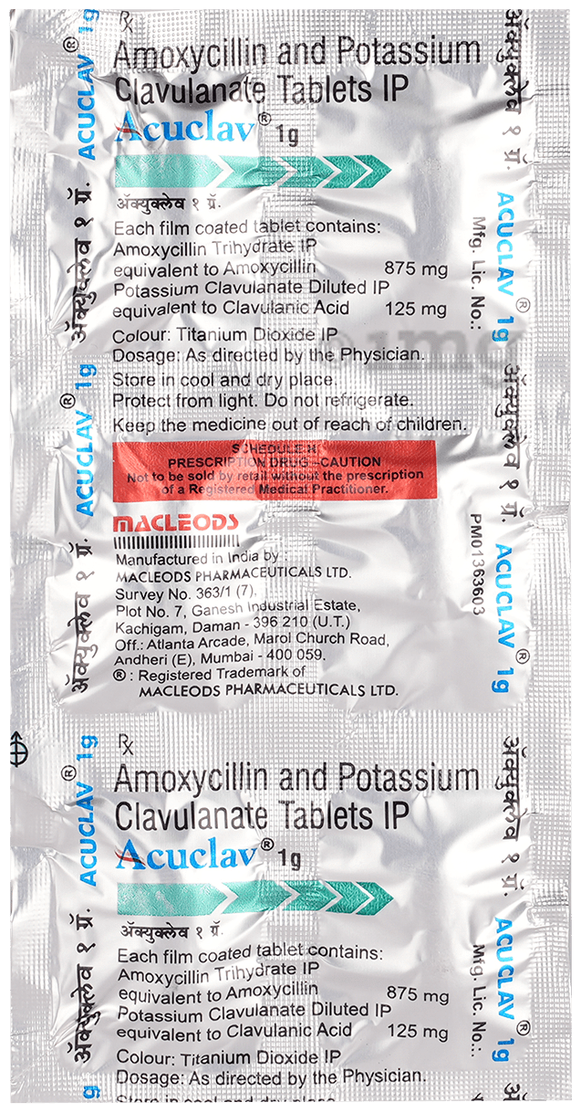 Acuclav 1000mg Tablet
