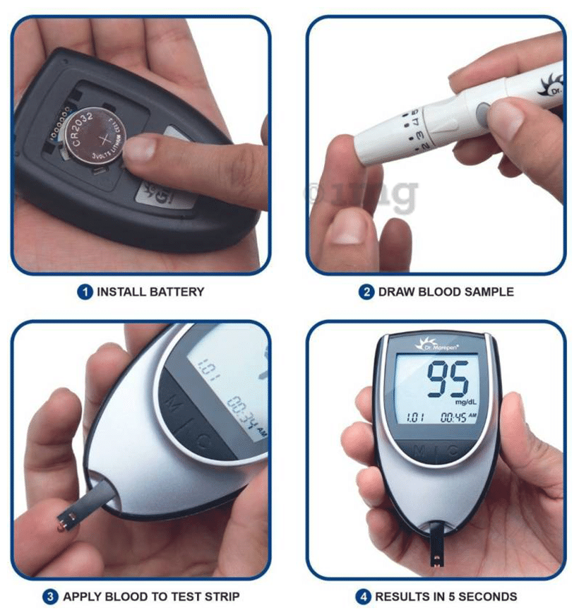 Dr Morepen BG 03 Gluco One Glucose Monitoring System Glucometer with Gluco One BG 03 Blood Glucose 25 Test Strip | Diabetes Monitoring Devices | Blood Glucose Monitors