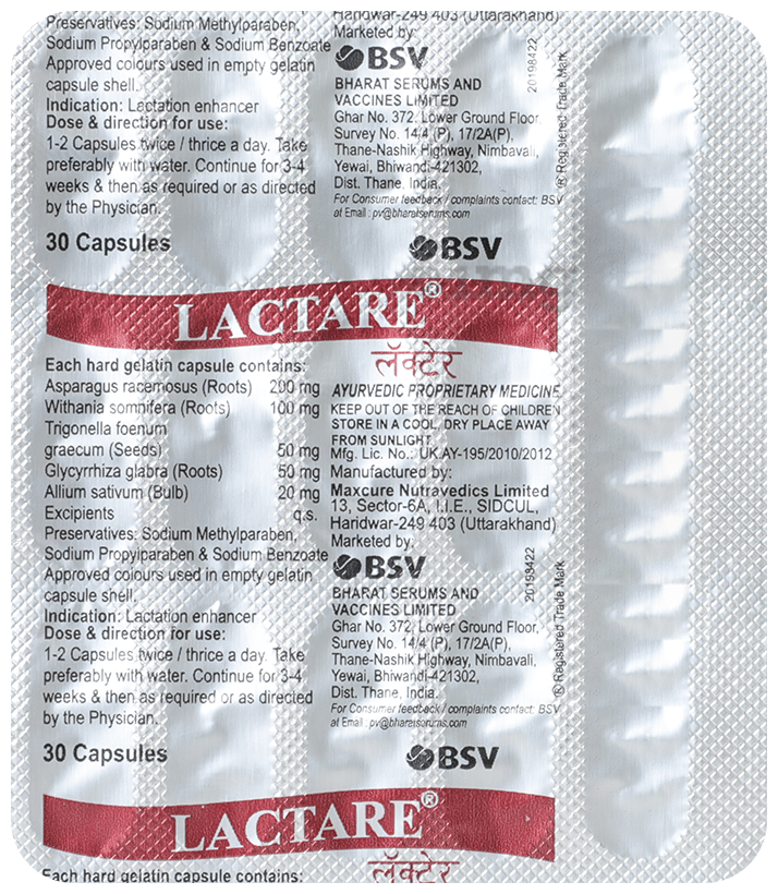 Lactare Capsule with Shatavari for Healthy Lactation