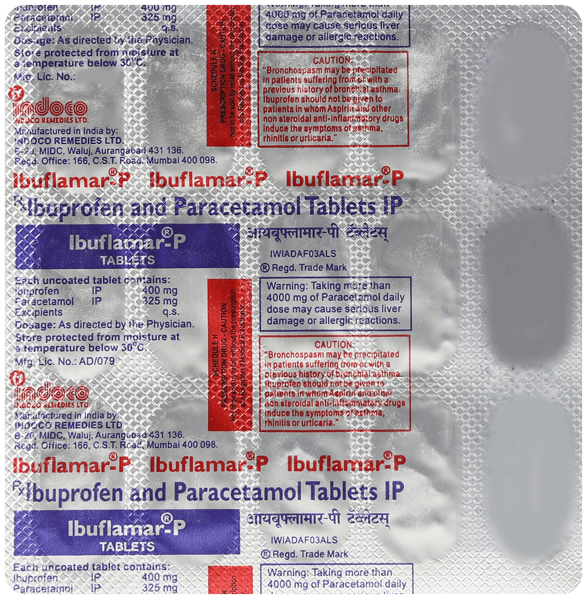 Ibuflamar-P 400mg/325mg Tablet