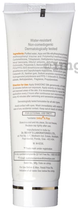 Shadowz Silk Sunscreen Lotion